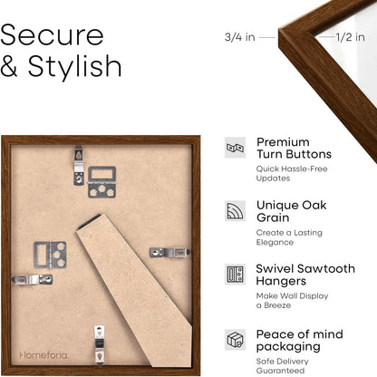 Homeforia Diploma Frame 8.5 x 11 Brown Wood, High End Dark Oak 8.5x11 Certificate Frames, 11x8.5