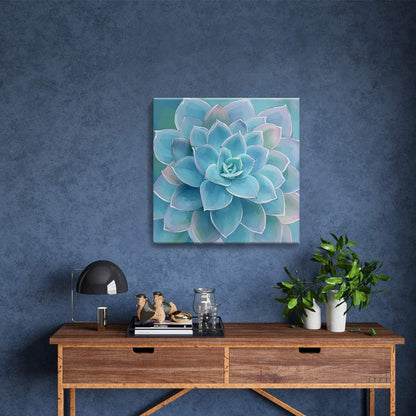 Wall Decor for Bedroom Canvas Artwork Blue-Green Succulents Prints Pictures Wall Art for Living
