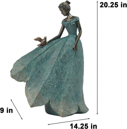 Guichifun Fairy Statue Collection Home Decoration - Leaf Angel Girls Resin Home Decor for Outside