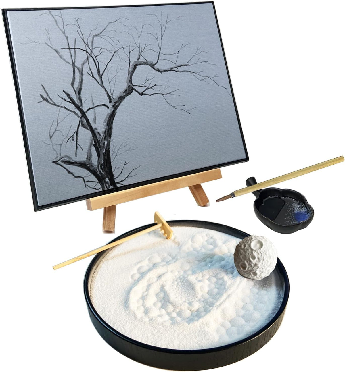 Inkless Water Drawing Board with Zen Garden and Sand Sphere, Buddha Water Drawing Board, Zen