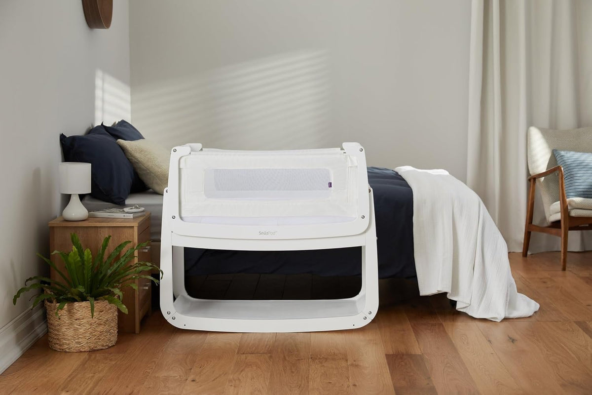 SnuzPod 4 Rocking Baby Bassinet Bedside Sleeper - Lightweight, Portable Bedside Bassinet, Lift Off