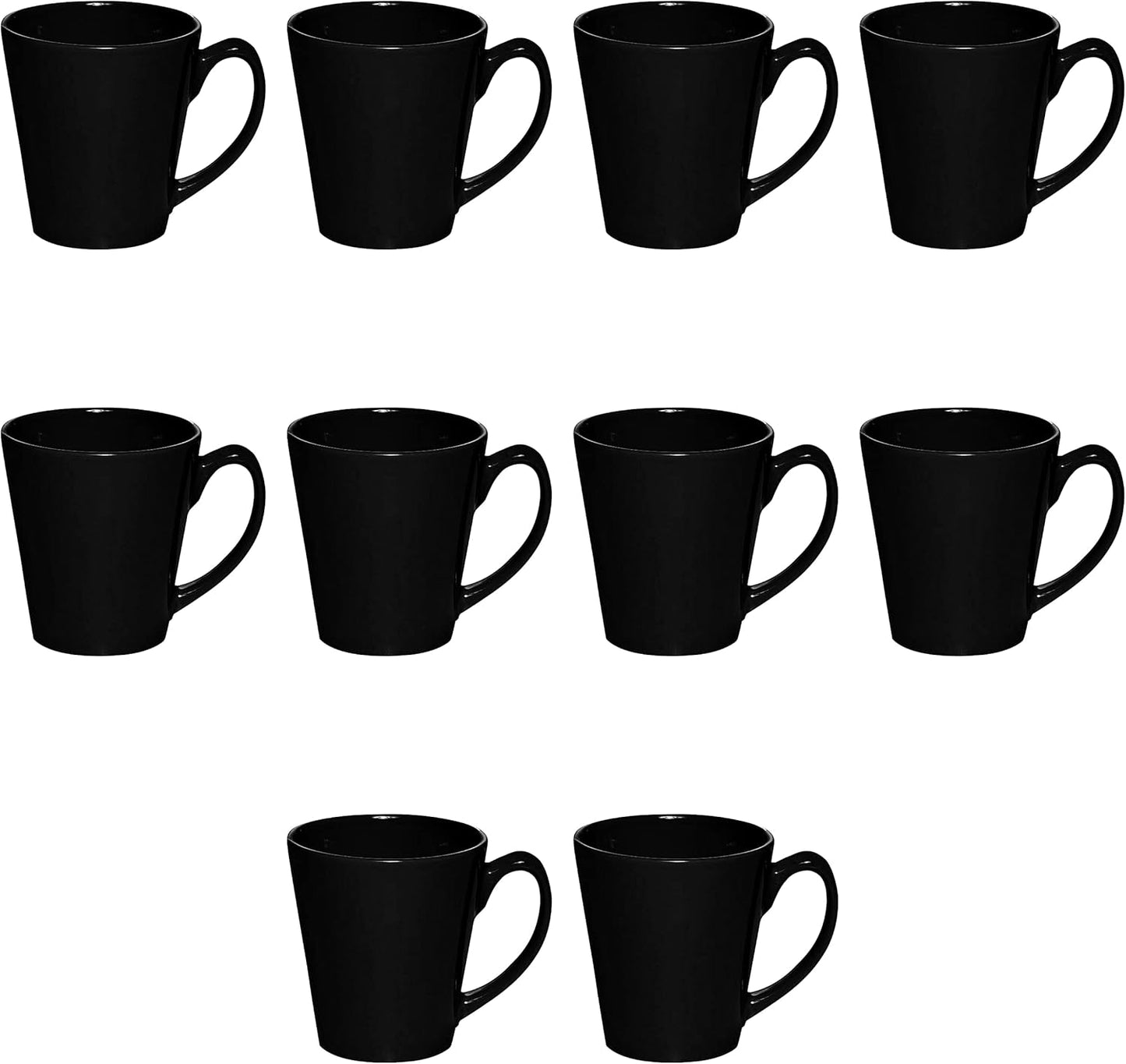 DISCOUNT PROMOS Glossy Ceramic Latte Coffee Mug 12 oz. Set of 10, Bulk Pack - Perfect for Tea