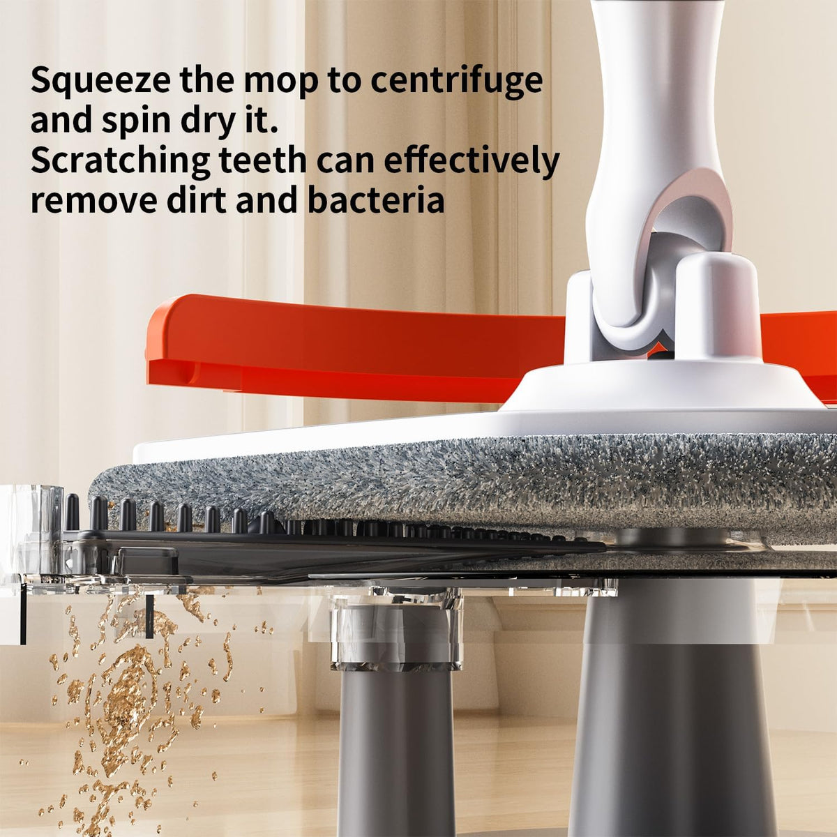 Spin Mop and Bucket Set with Separate Dirty and Clean Water,360° Spin Mop and Bucket System with