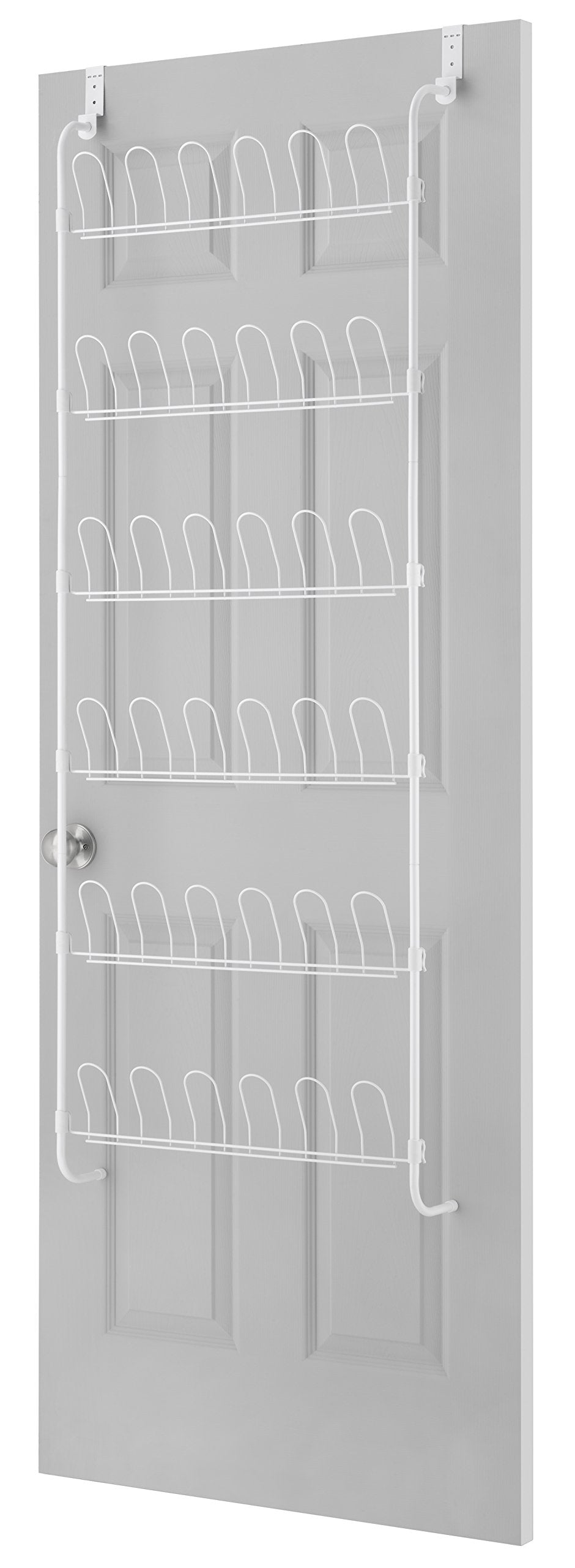 Whitmor 18 Pair Over The Door Shoe Organizer, 6 Tier Hanging Shoe Organizer, Heavy Duty Metal Shoe