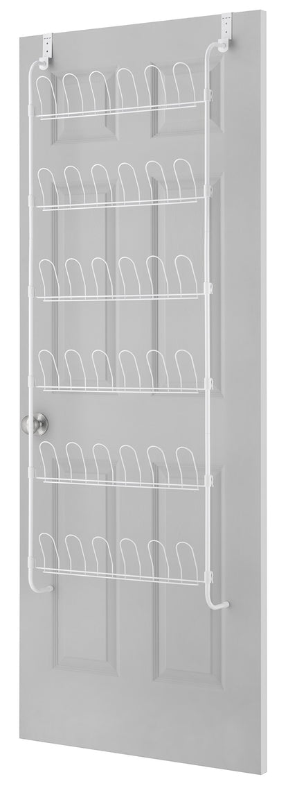 Whitmor 18 Pair Over The Door Shoe Organizer, 6 Tier Hanging Shoe Organizer, Heavy Duty Metal Shoe