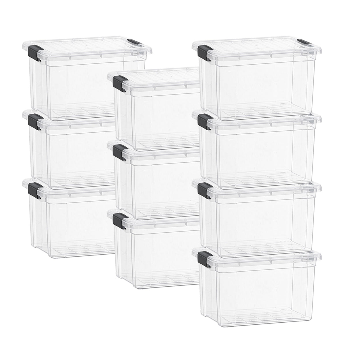 Superio Clear Storage Box with Lid, 26 Quart Plastic Container Bins for Organizing, Stackable
