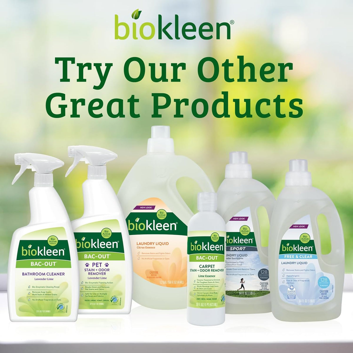 Biokleen Natural Sport 3X Concentrated Laundry Detergent, 300 Loads, Bio Active Formula, Fight