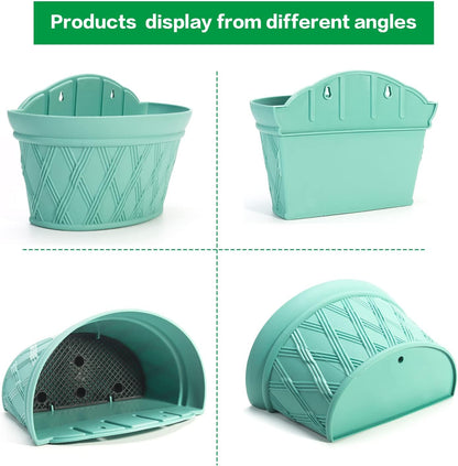 Sungmor Wall Hanging Planters,11.5 Inch Hanging Flower Pots for Railing Fence - Indoor Outdoor