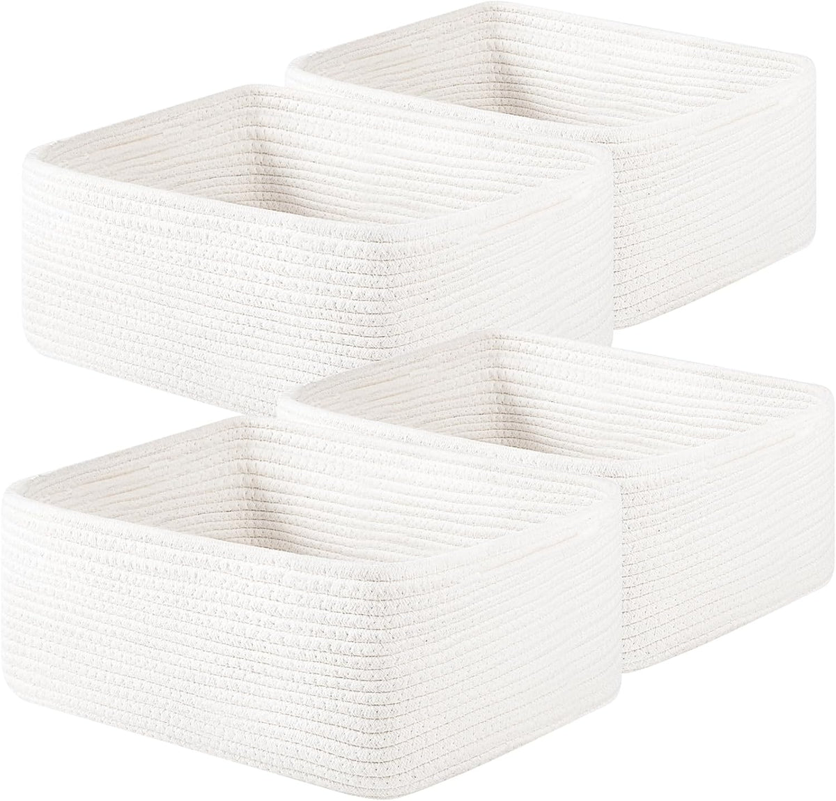 OIAHOMY 4 Pack 14.17*11.02*6.3IN Storage Baskets for Organizing Shelves, Woven Rope Baskets for