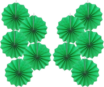 Green Party Decorations,Green Paper Decorations for Party,Tennis Party Decorations Party Paper Fans