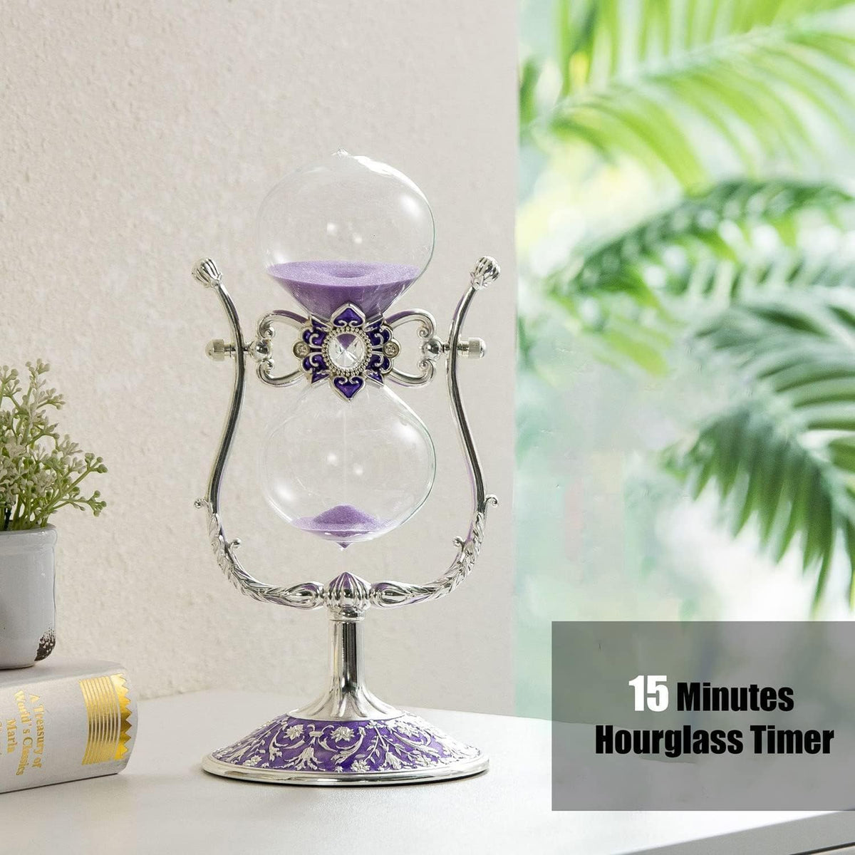 Sanduhr 15 Minuten,Metal Vintage Hourglass,Hour Glass,Hourglass Decor,for Home Decoration Office