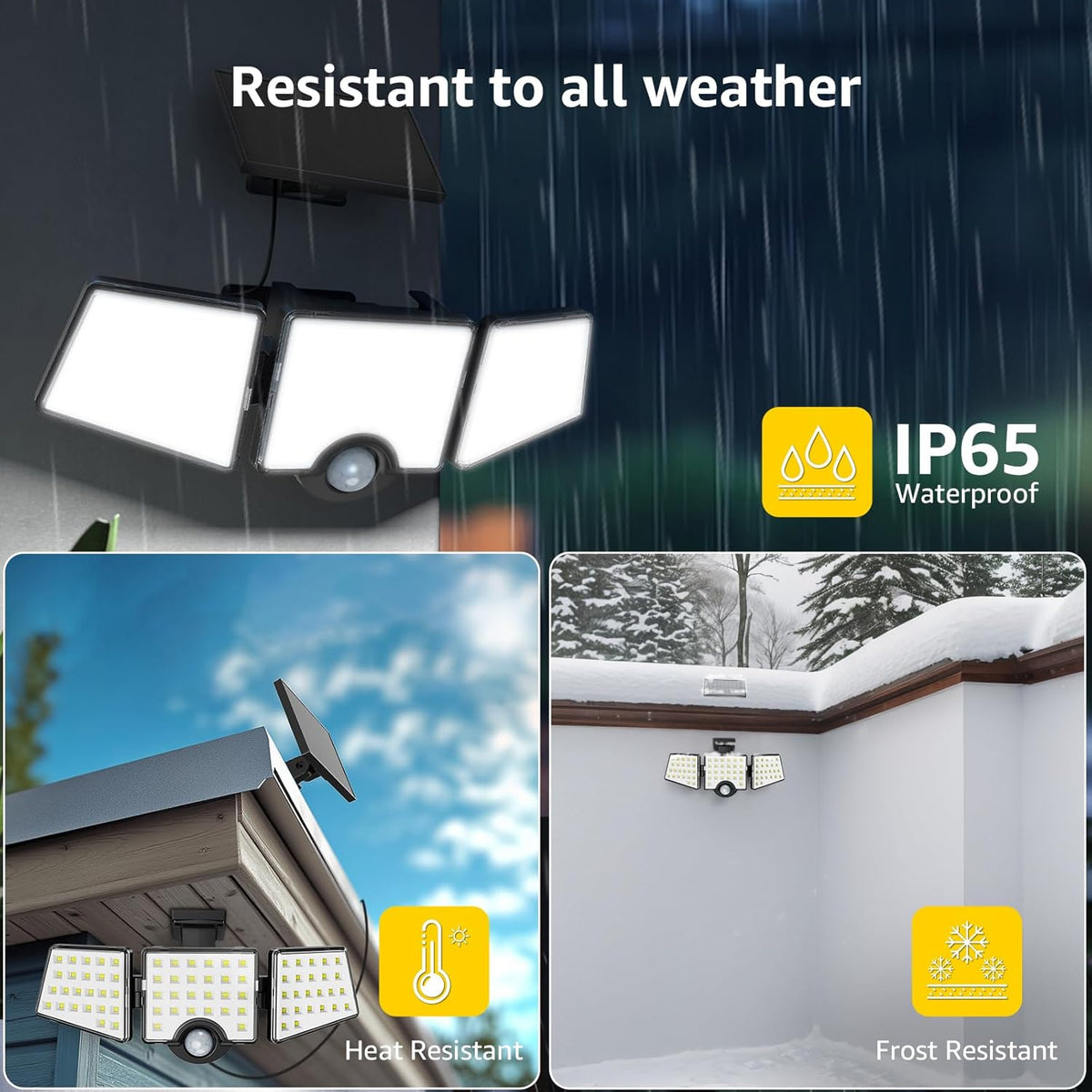 Solar Lights for Outside, WL5000 Motion Activated Security Lights, Separate Solar Panel, 3