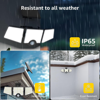 Lepro Solar Lights for Outside, WL5000 Motion Activated Security Lights, Separate Solar Panel, 3