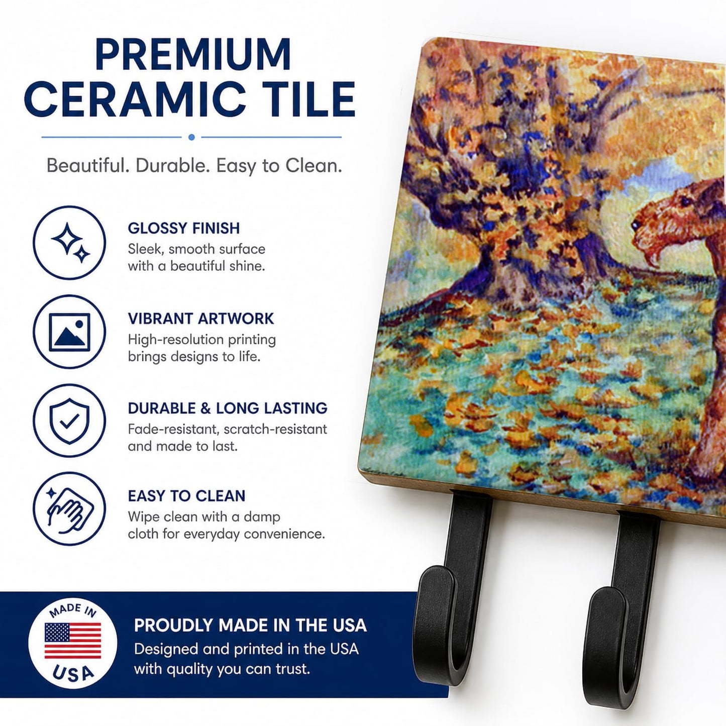 Caroline's Treasures 7343TH68 Autumn Airedale Terrier Leash or Key Holder, Wall Hooks, Key Hooks