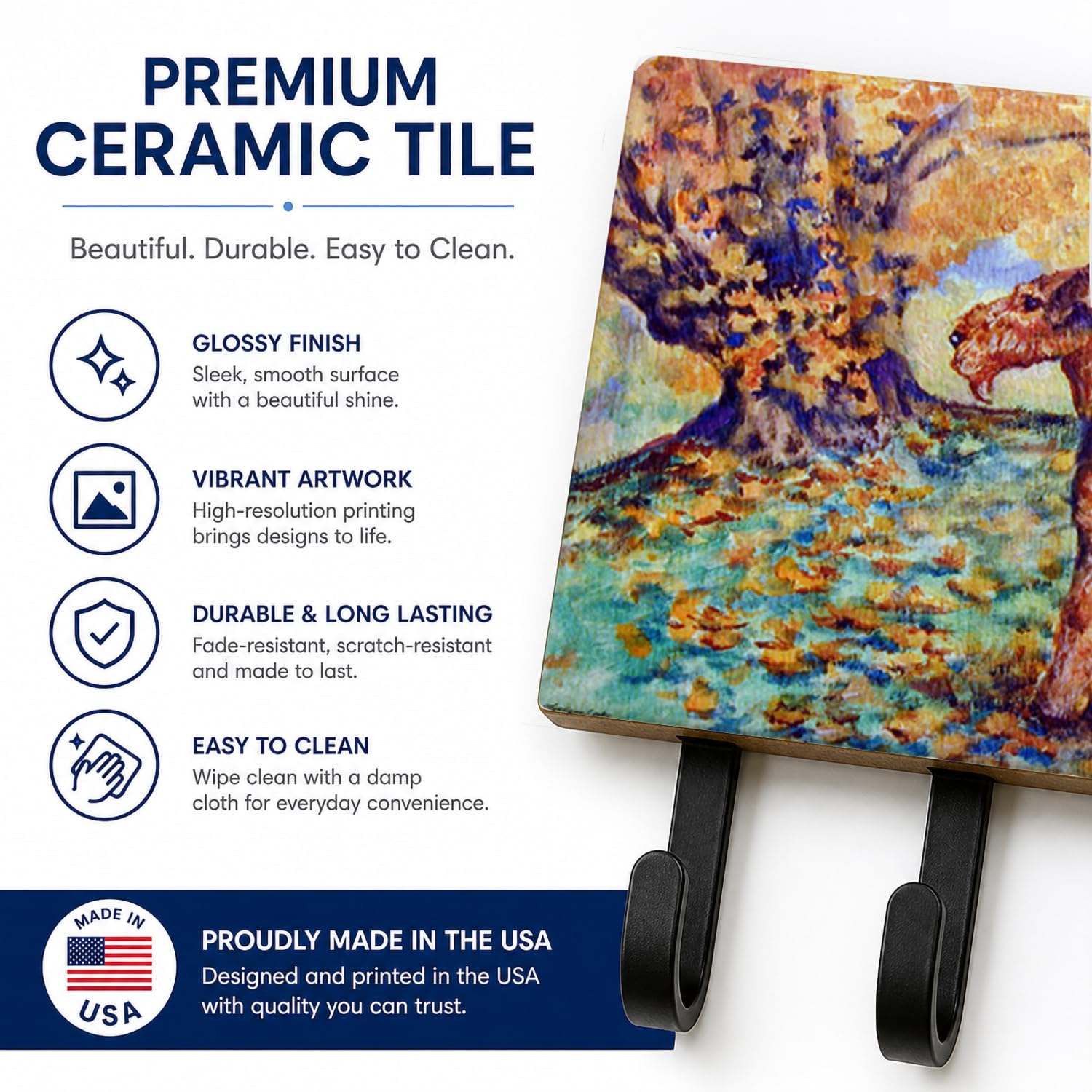 Caroline's Treasures 7343TH68 Autumn Airedale Terrier Leash or Key Holder, Wall Hooks, Key Hooks