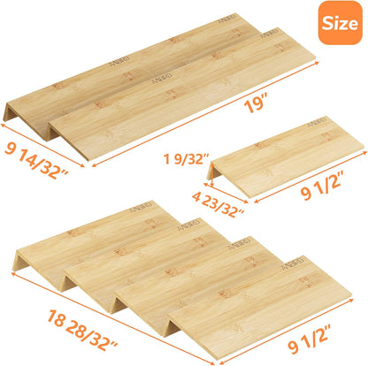 AMBIRD Bamboo Spice Drawer Organizer with Non-slip Mat,4 Tier Jar Spice Rack Tray 9.5'',Seasoning