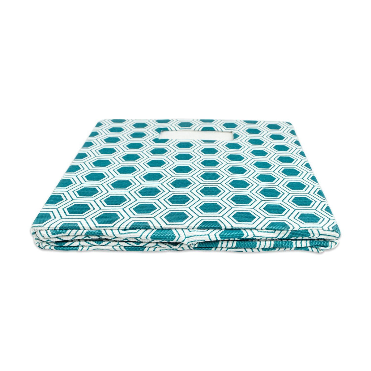 DII Collapsible Polyester Storage Cube, Honeycomb, Teal, Large