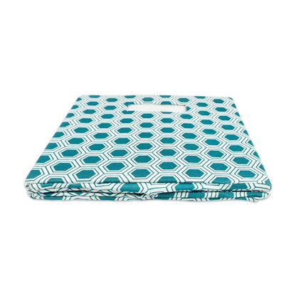 DII Collapsible Polyester Storage Cube, Honeycomb, Teal, Large