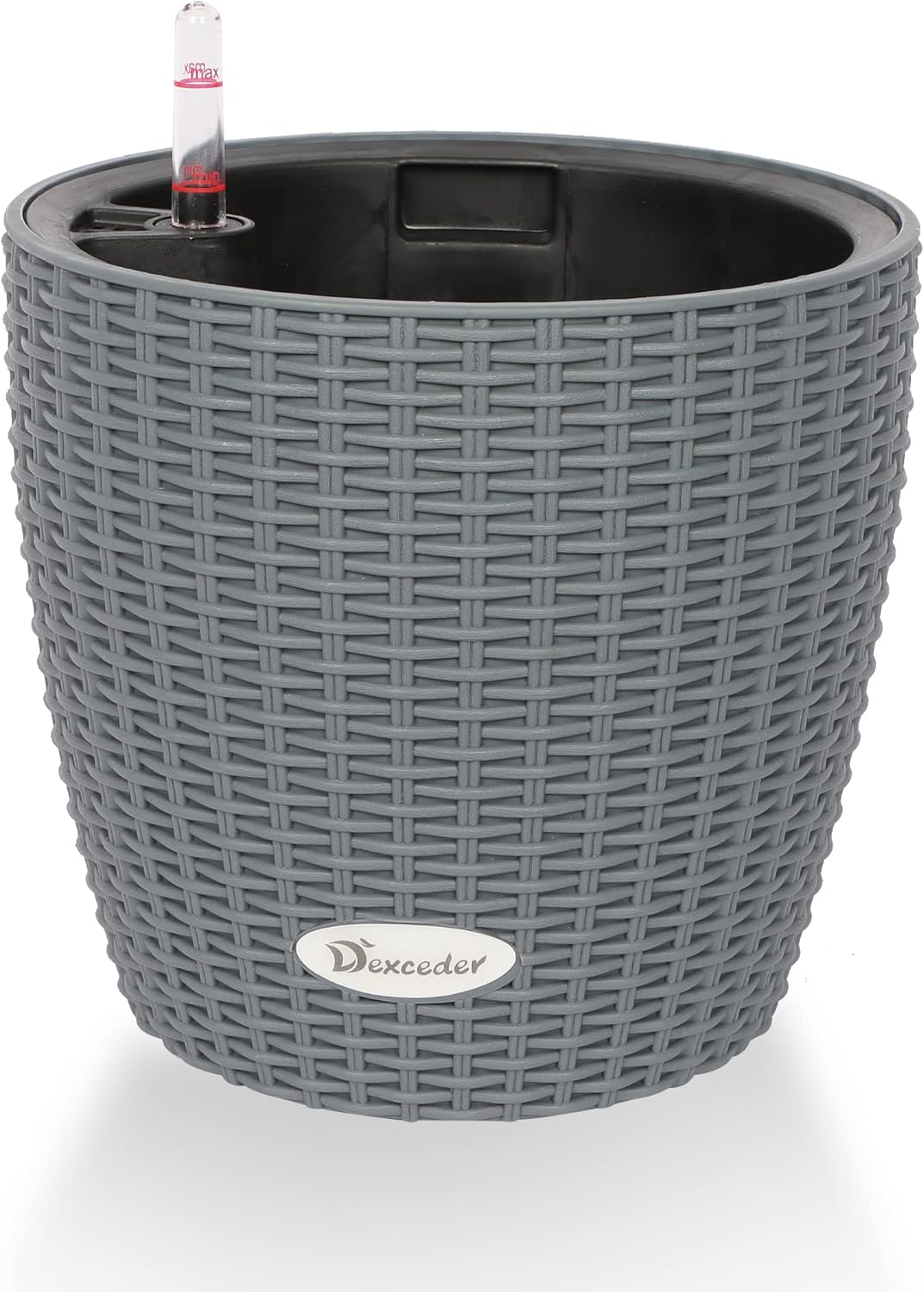 Dexceder 9x8 Inches Rattan Self Watering Planter Indoor Outdoor, Inner Pot Design, Thickened Table
