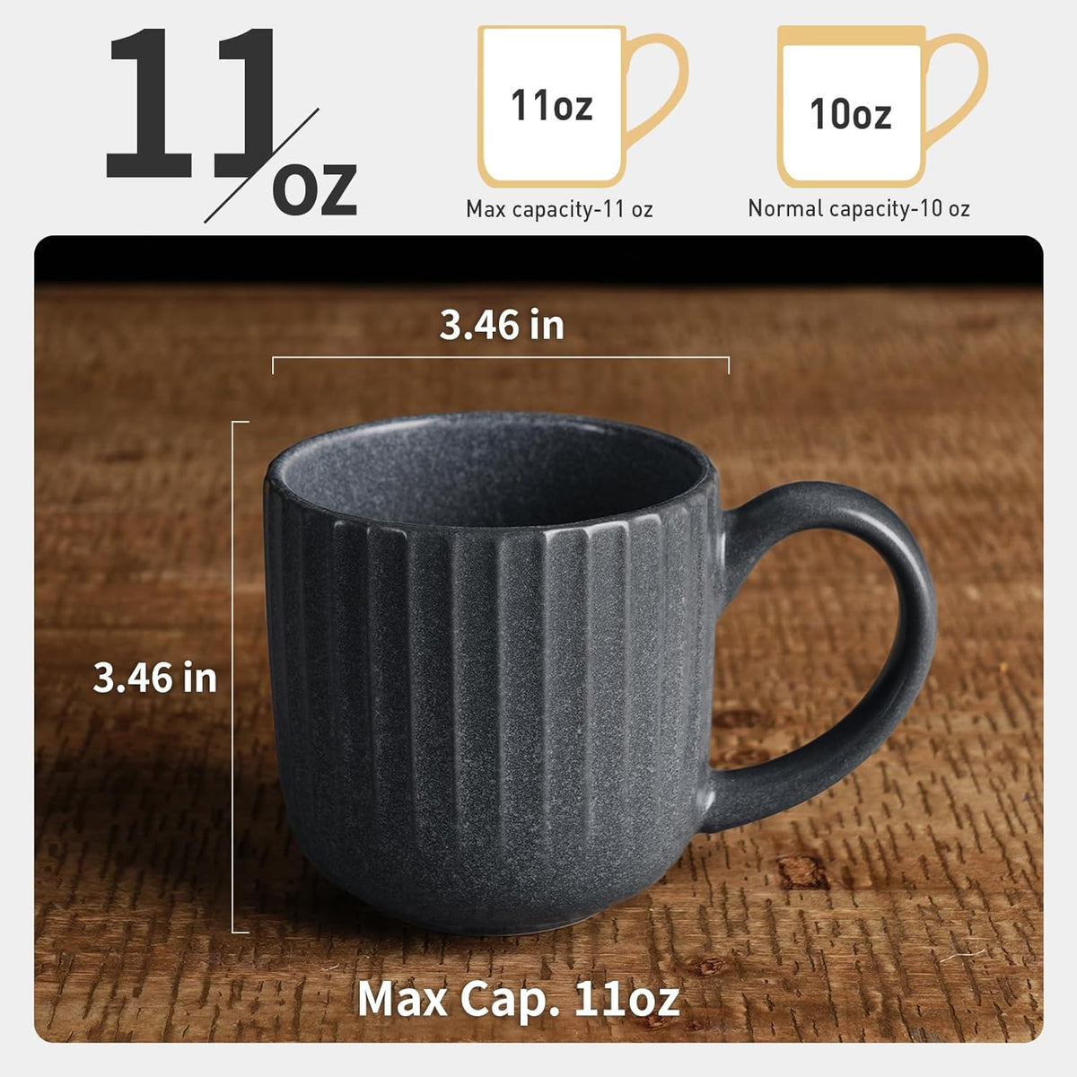 famiware Coffee Mugs Set of 4, Starlight 11 oz Mug Cup Set with Handle for Coffee, Tea, Cocoa, Milk