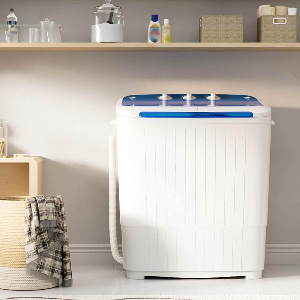 Pataku Portable Washing Machine, Compact Twin Tub Mini Washing Machine, 17.6 LBS Washer and Dryer