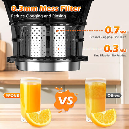 Juicer Machines with 5.4" Large Feed Chute, 400W Cold Press Juicer for Whole Vegetables and Fruits