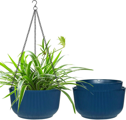 Hanging Planters 9/10/11 Inch for Indoor Plants, 3 Pack Plant Hanger Outdoor with Drainage Holes