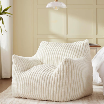 Giant Bean Bag Chairs for Adults Teens, Large Bean Bag Sofa Chairs with Filling Comfy Fuzzy BeanBag