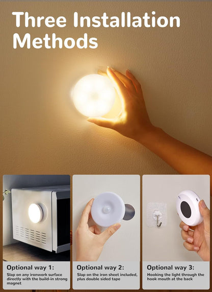 Homelist 6 Pack Motion Sensor Light Indoor, Rechargeable Puck Lights, Wireless Battery Operated