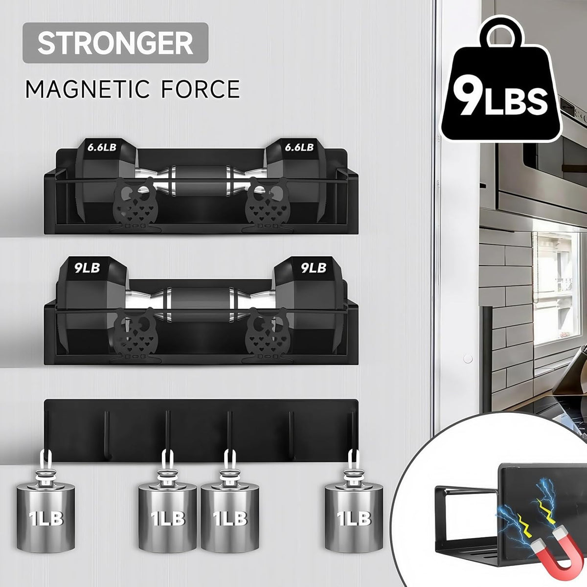 3 Pack Moveable No Drilling Heavy Magnet Spice Rack for Refrigerator Organizers and Storage,Space