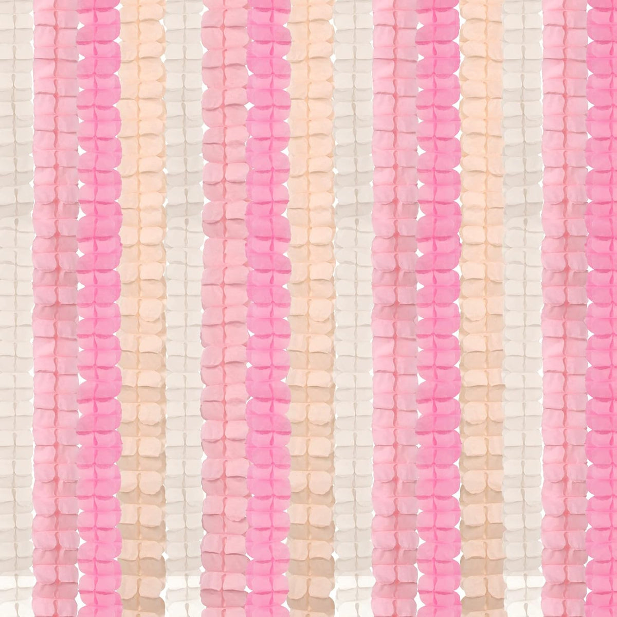 Pink-White Peach Party-Decorations Streamers Garland - 157Ft Four-Leaf Clover Hanging