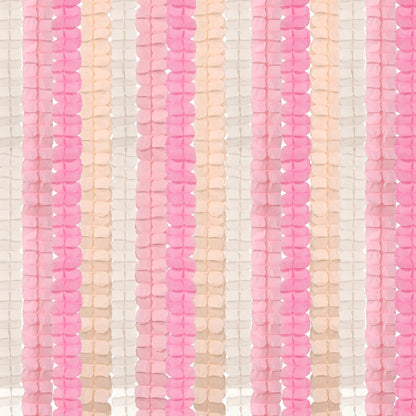 Pink-White Peach Party-Decorations Streamers Garland - 157Ft Four-Leaf Clover Hanging