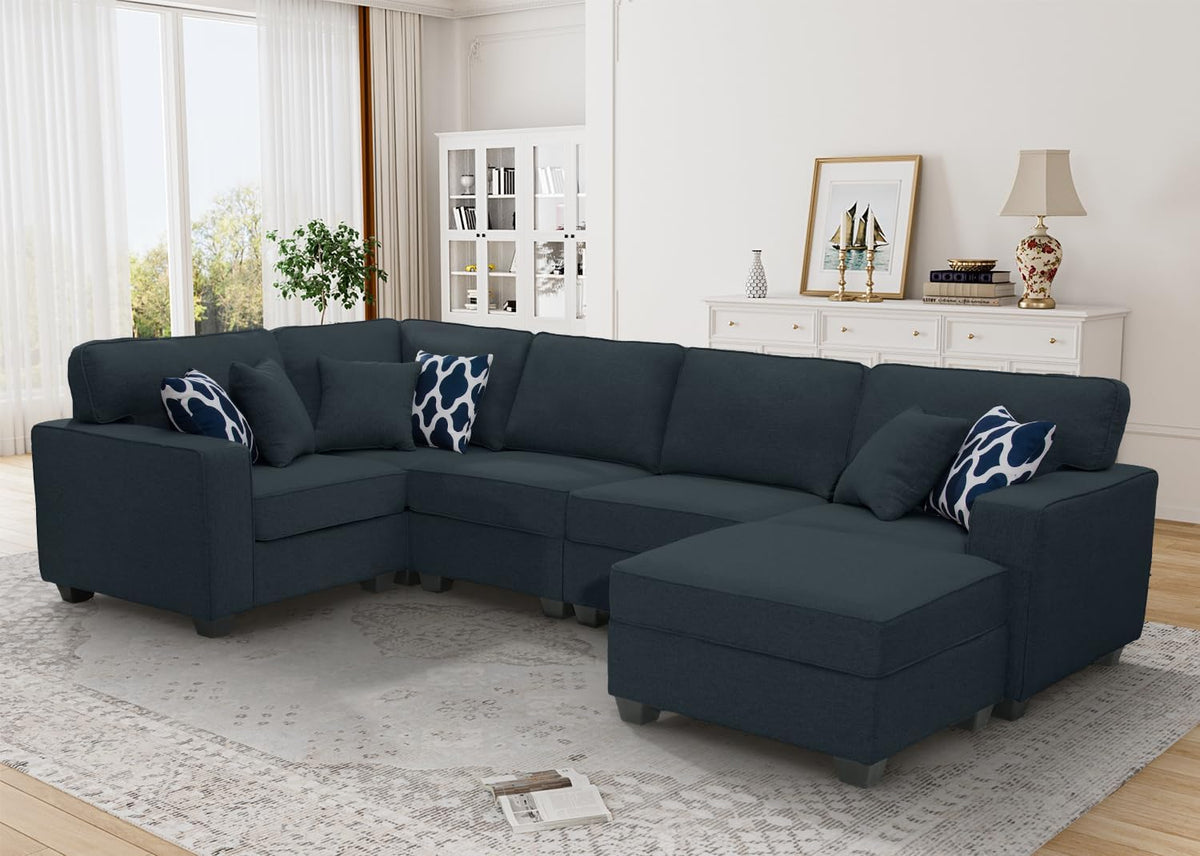 L Lengend Vansen Modular Sectional Sofa U Shaped Couch with Ottoman Modern Reversible Corner