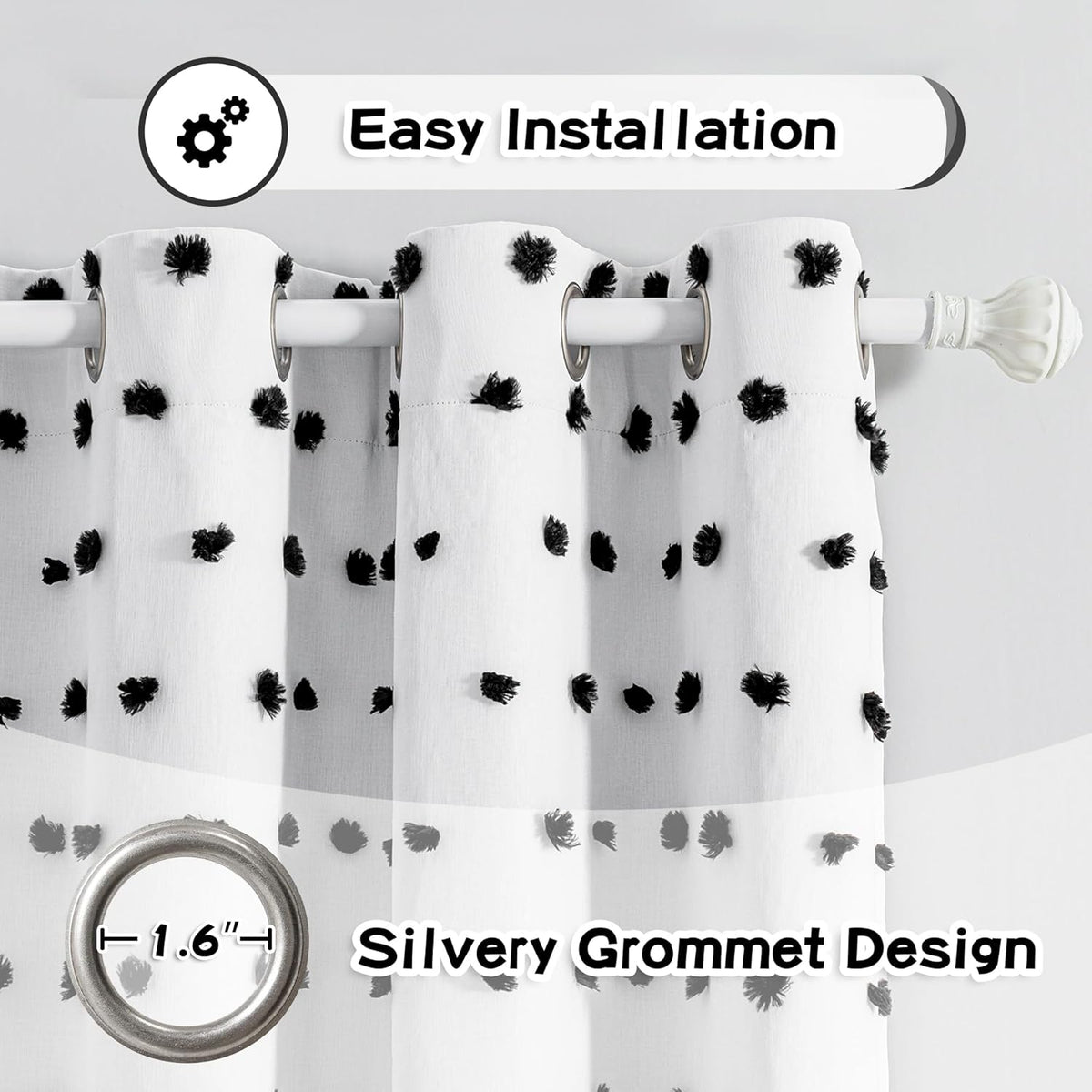 MYSKY HOME 100% Blackout Curtains for Bedroom Total Light Blocking Curtains 84 Inch Long Room