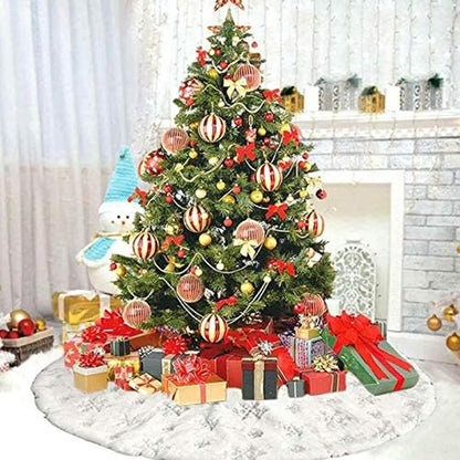 36inch White Christmas Tree Skirt Tree Carpet Blanket, Soft 3ft Xmas Christmas Tree Blanket with