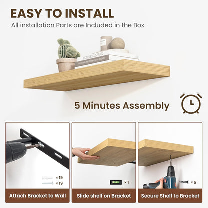 48 Inch Floating Shelves, 12 Inch Deep Floating Shelves for Wall, Large Floating Shelf with