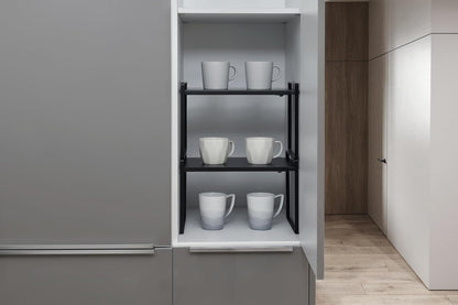 Nxconsu Expandable Cabinet Shelf Organizer Riser for Kitchen Pantry Cupboard Under Sink Countertop