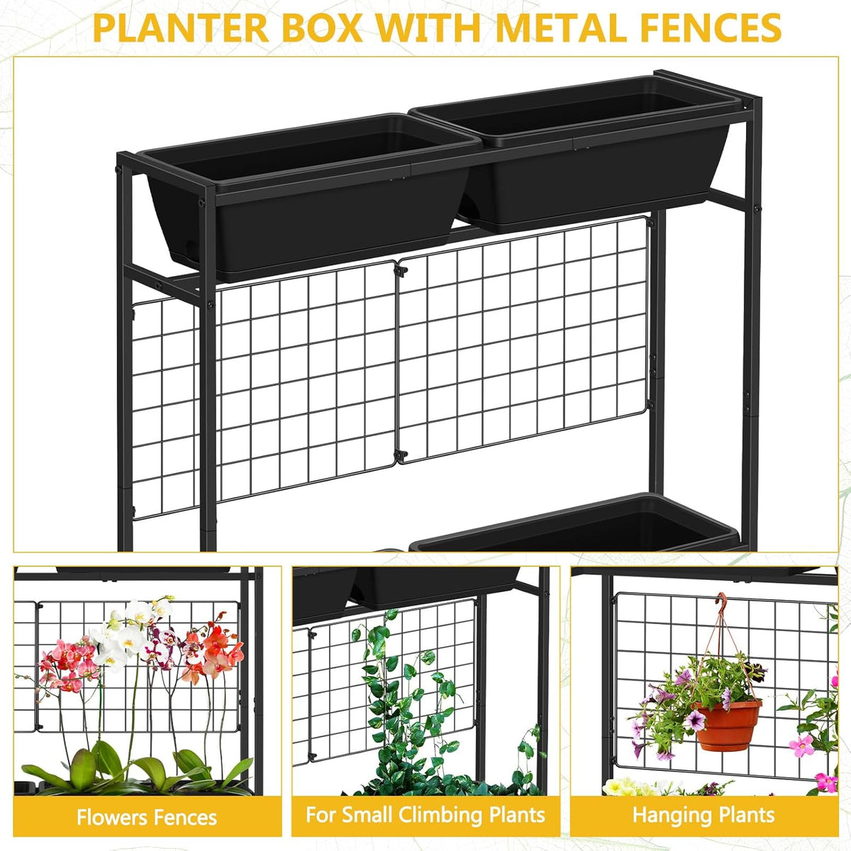 Raised Garden Beds Outdoor Elevated Garden Planter Boxes with Trellis and Legs Standing 32.4"