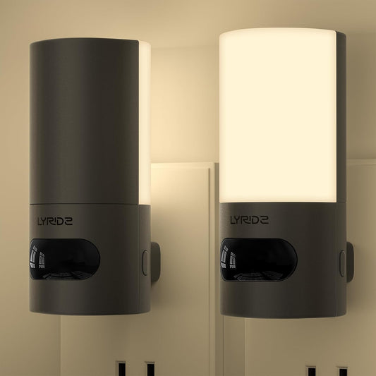 Lyridz Plug-in LED Rotatable Night Light with Motion Sensor, Dimmable Backlit Nightlight with