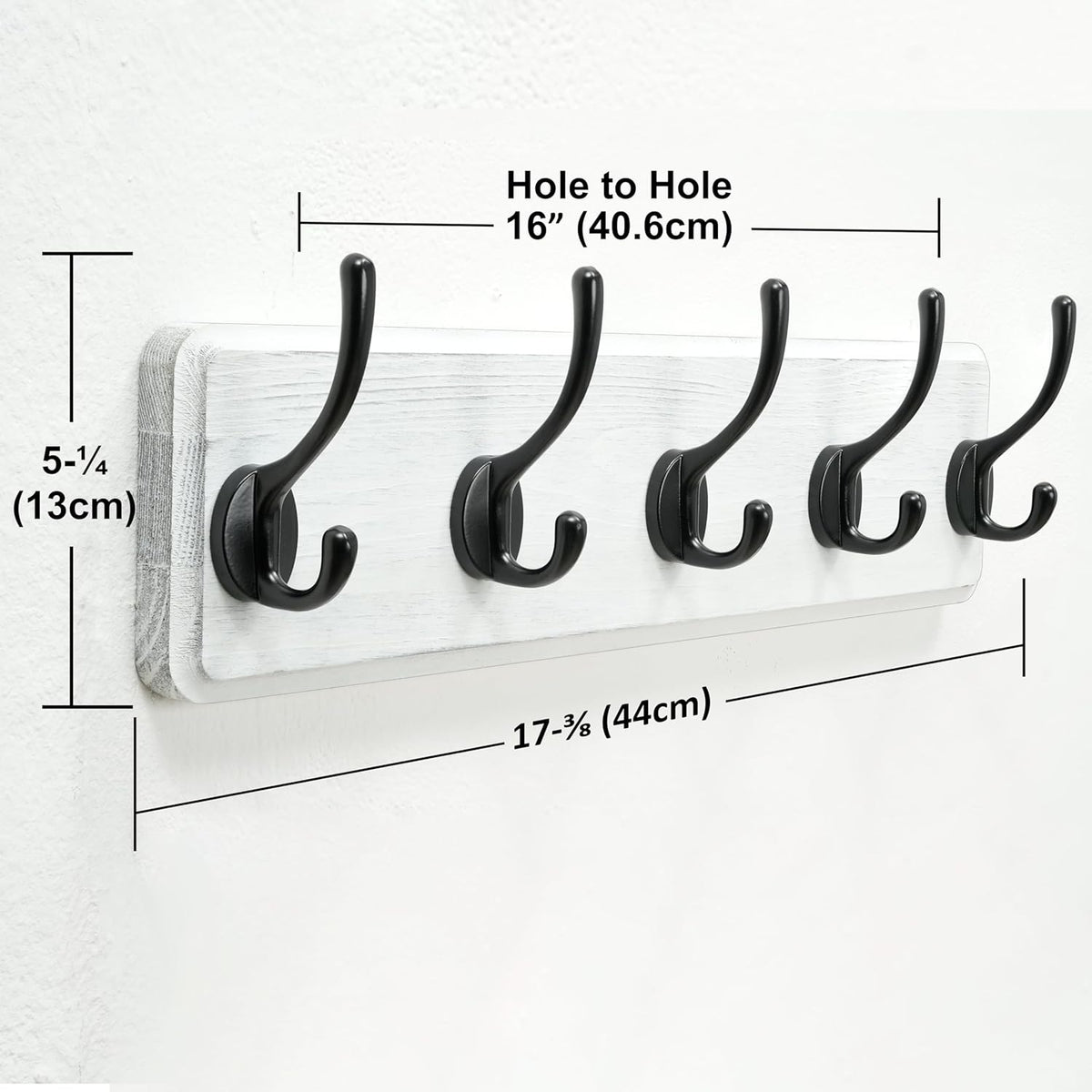 Dseap Coat Rack Wall: Patented, Heavy-Duty, 5-Double-Hooks Wooden Wall Mounted Coat Rack Coat