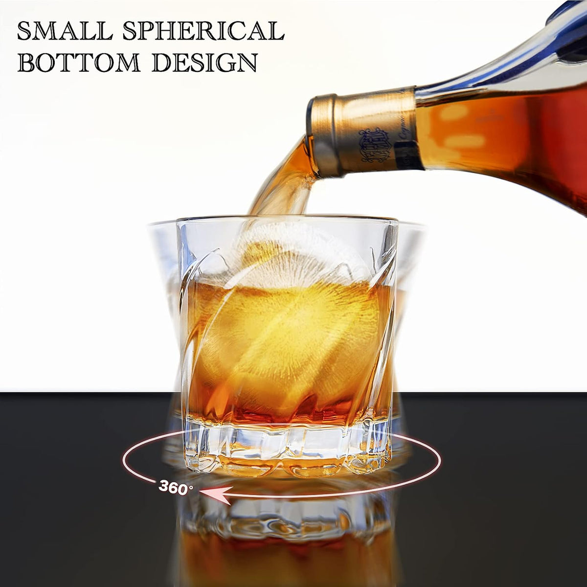 Whiskey Glasses with 4 Iceball molds and a Luxury Box, Old Fashioned Whiskey Glasses, Gifts for Dad