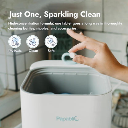 Papablic 120Pcs Official Detergent Soap Tablets for Baby Brezza,GROWNSY,Momcozy Bottle Washer Pro