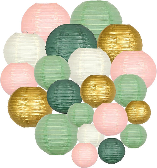 ADLKGG Paper Lanterns Decorative, Round Hanging Paper Lanterns Decorations for Graduation Bridal