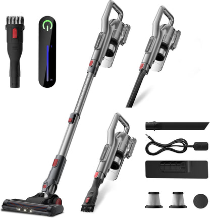 Cordless Vacuum Cleaner, Powerful Battery Vacuum Cleaner Cordless with LED Touch Screen & 2 Speeds