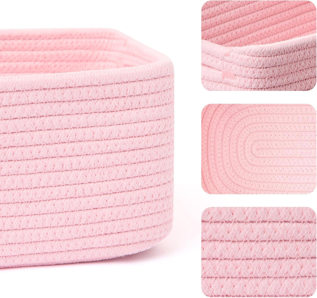 Small Storage Baskets for Organizing | Closet Organizer Bins | Shelf Toy Basket | Woven Rope