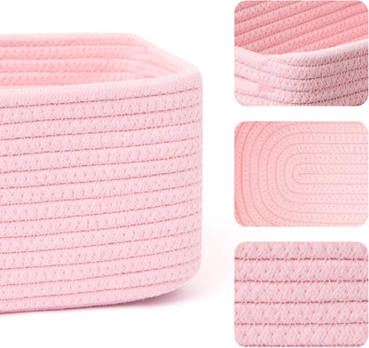 Small Storage Baskets for Organizing | Closet Organizer Bins | Shelf Toy Basket | Woven Rope