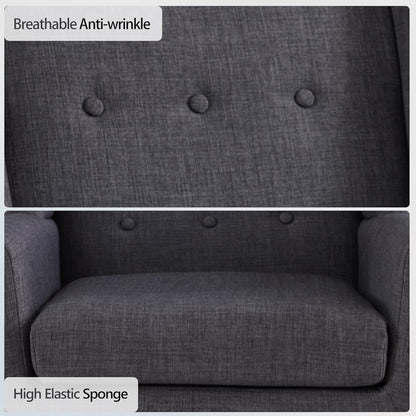 HUIMO Button-Tufted Accent Chairs Set of 2,Upholstered Reading Living Room Chair,Mid Century Modern
