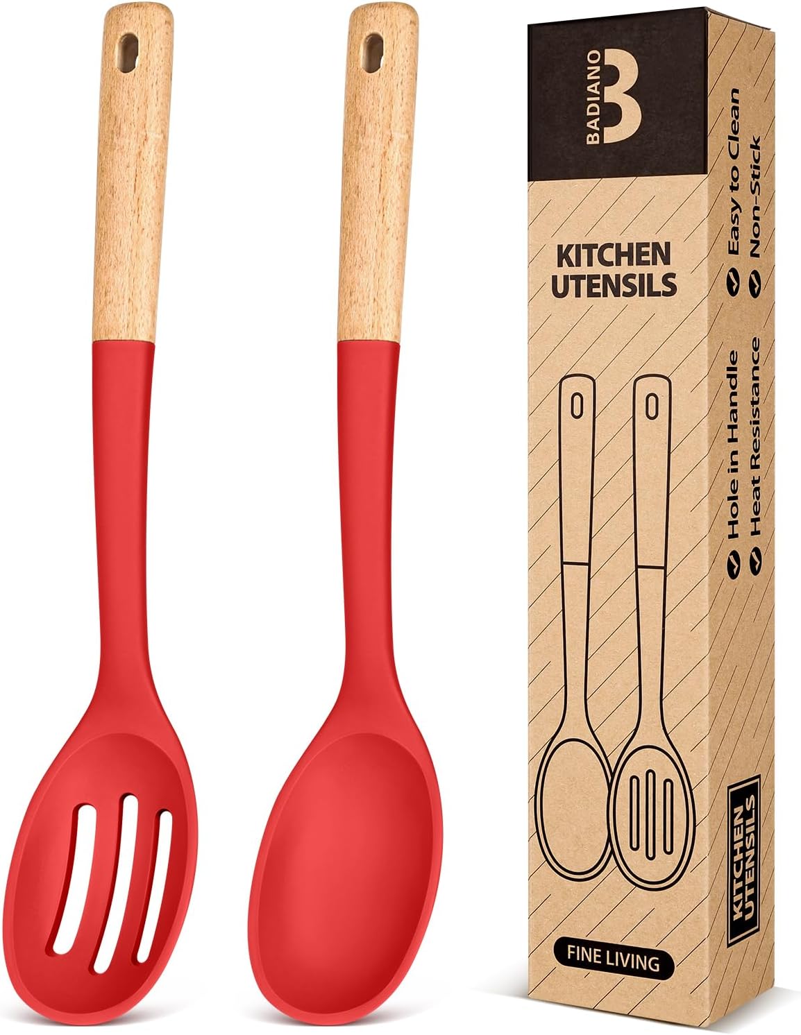 Silicone Cooking Spoons, Great for Scooping Sides and Serving Hearty Stews, BPA-Free Matte