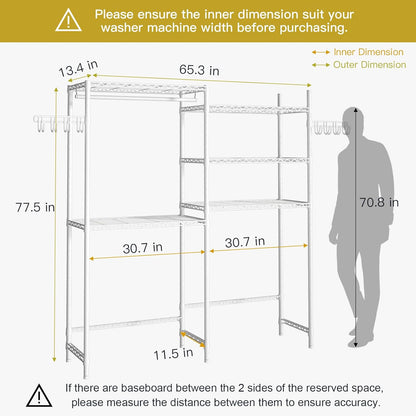 Ulif U6 Clothes Drying Rack, 5-Tier Over Washer and Dryer Laundry Room Storage and Organizer