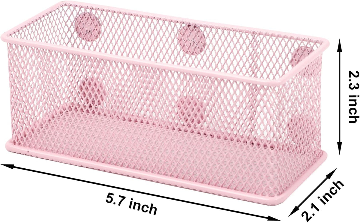 EASEPRES Magnetic Pencil Holder Set of 6 - Wire Mesh Storage Baskets Organizer with Strong Magnets